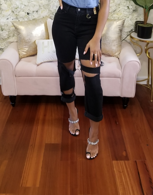 Black  Boyfriend Jean